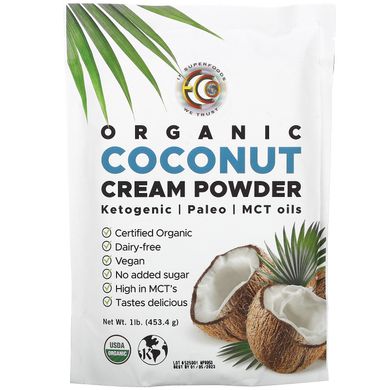 Органічні сухі кокосові вершки, Earth Circle Organics, 1 фунт (453,5 г)