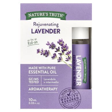 Nature's Truth, Essential Oil, On The Go Roll-On, Rejuvenating Lavender, 0.33 fl oz (10 ml) купить в Киеве и Украине