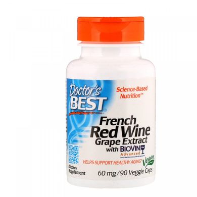 Екстракт французького червоного вина Doctor's Best (Red Wine Extract) 60 мг 90 капсул