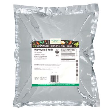 Органічна трава полину Frontier Natural Products (Organic Wormwood Herb) 473 мг 453 г
