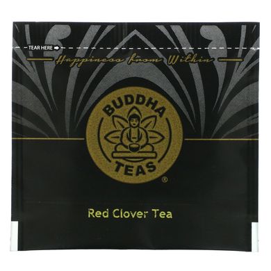 Buddha Teas, Органічний трав'яний чай, червона конюшина, 18 чайних пакетиків, 0,83 унції (24 г)