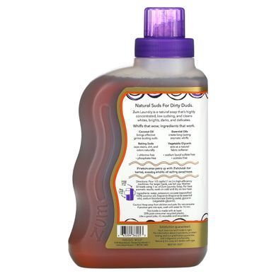 Zum Clean, Ароматерапевтичне мило для прання, ладан і пачулі, Indigo Wild, 32 рідк унції