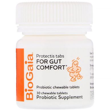 ProTectis, Травне здоров'я, пробіотична добавка, BioGaia, 30 жувальних таблеток