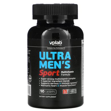 Чоловічі мультивітаміни для спорту, Ultra Men's Sport Multivitamin Formula, Vplab, 90 капсул