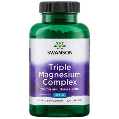Потрійний комплекс магнію, Triple Magnesium Complex, Swanson, 400 мг, 100 капсул