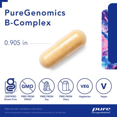 Комплекс витаминов группы B Pure Encapsulations (PureGenomics B-Complex) 120 капсул купить в Киеве и Украине