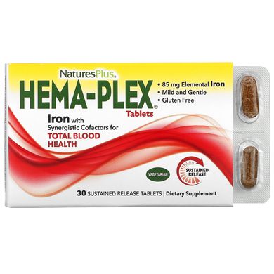 Гема-Плекс, Nature's Plus, 30 таблеток з тривалим вивільненням