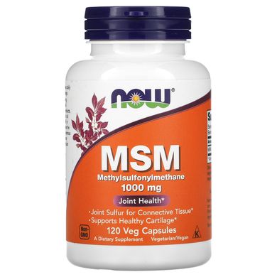 МСМ метилсульфонілметан Now Foods (MSM) 1000 мг 120 вегетаріанських капсул