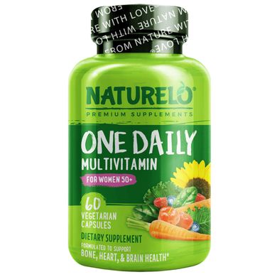 Мультивітаміни для жінок 50+, One Daily Multivitamin for Women 50+, NATURELO, 60 вегетаріанських капсул