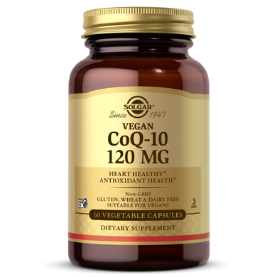 Вегетаріанський коензим CoQ10 Solgar (Vegetarian CoQ10 120 мг 60 вегетаріанських капсул