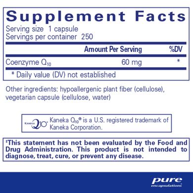 Коензим Q10 Pure Encapsulations (CoQ10) 60 мг 250 капсул