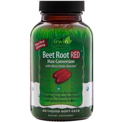 Витамины для поддержки уровня оксида озота Irwin Naturals (Beet Root RED Nitric Oxide Booster) 60 капсул купить в Киеве и Украине