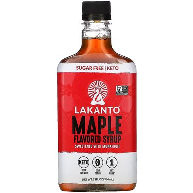 Підсолоджений кленовий сироп зі смаком клена, Monkfruit Sweetened Maple Flavored Syrup, Lakanto, 384 мл