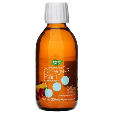 Посилена рослинна Омега-3 Ascenta (Omega-3 Plant Extra Strength) 1000 мг 200 мл зі смаком журавлина-апельсин