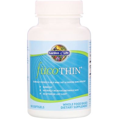 FucoThin, не є стимулюючим засобом, природний спалювач жиру, Garden of Life, 90 капсул