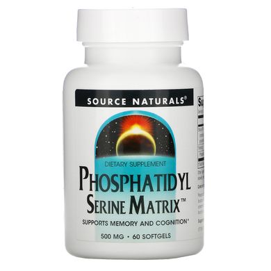 Фосфатидилсерин Source Naturals (Phosphatidyl Serine Matrix) 500 мг 60 капсул купить в Киеве и Украине
