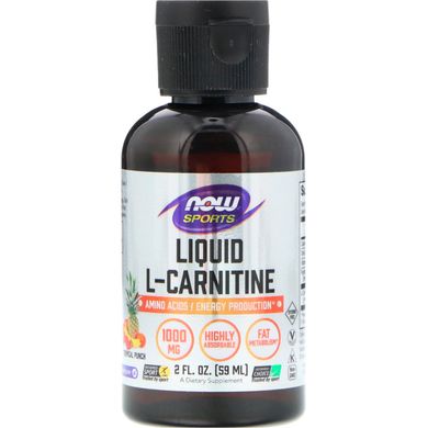 Карнітин рідкий тропічний пунш Now Foods (L-Carnitine) 1000 мг 59 мл