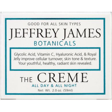 Крем, The Creme, весь день і вся ніч, Jeffrey James Botanicals, 59 мл