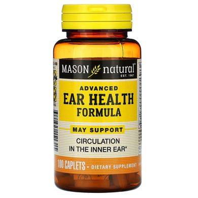 Покращена добавка для здоров'я вух та слуху Mason Natural (Advanced Ear Health Formula) 100 таблеток