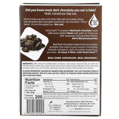 NuGo Dark, протеиновые батончики, шоколадная стружка, NuGo Nutrition, 12 баточников, 1,76 унц. (50 г) каждый купить в Киеве и Украине