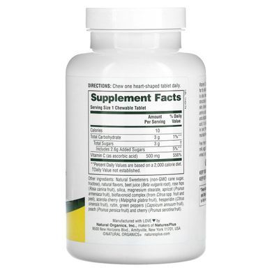 Вітамін C Nature's Plus (Vitamin C Lovites) 500 мг 90 жувальних таблеток