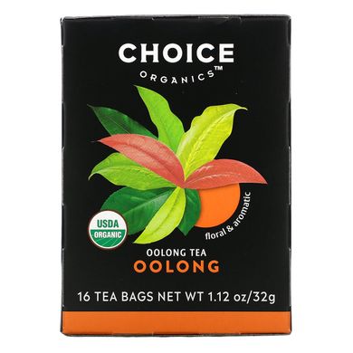 Улунг Чай, Choice Organic Teas, 16 чайних пакетиків, 11 унції (32 г)