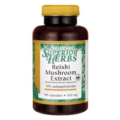 Гриби Рейша, Reishi Mushroom Extract, Swanson, 500 мг, 90 капсул