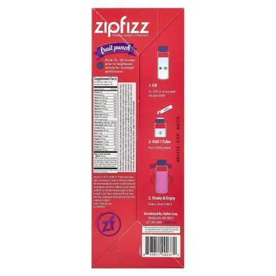 Zipfizz, Суміш здорової енергії з вітаміном B12, фруктовий пунш, 20 тюбиків, по 0,39 унції (11 г) кожен