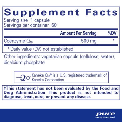 Коензим Q10 Pure Encapsulations (CoQ10) 500 мг 60 капсул