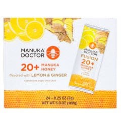 Мед Манука 20+ с лимоном и имбирем Manuka Doctor (Manuka Honey) 24 пакетика по 7 г купить в Киеве и Украине