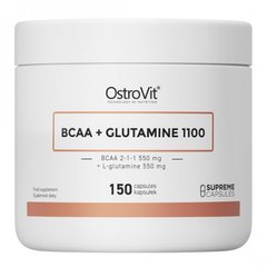 Аминокислота BCAA + глютамин, BCAA + GLUTAMINE, OstroVit, 1100 мг, 150 капсул купить в Киеве и Украине