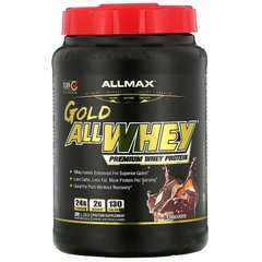 AllWhey Gold, 100% сывороточный протеин+ Премиум изолят сывороточного протеина, шоколад, ALLMAX Nutrition, 907 г купить в Киеве и Украине