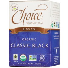 Органический классический черный чай, Choice Organic Teas, 16 чайных пакетиков, 1,1 унции (32 г) купить в Киеве и Украине