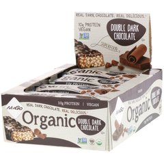 Органический двойной темный шоколад, NuGo Nutrition, 12 органических белковых батончиков, 1,76 унции (50 г) каждый купить в Киеве и Украине