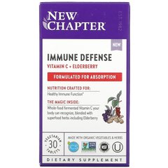 Імунний захист вітамін C і бузина New Chapter (Immune Defense Vitamin C + Elderberry) 30 вегетаріанських таблеток