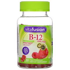 Витамины B12 VitaFusion (Vitamin B12) 1000 мкг 60 жевательных конфет со вкусом малины для взрослых купить в Киеве и Украине