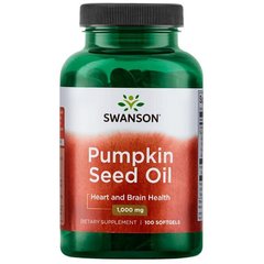 Гарбузова олія, Pumpkin Seed Oil, Swanson, 1000 мг, 100 капсул