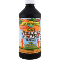 Жидкий витамин С для детей с натуральными цитрусовыми ароматами, Liquid Vitamin C for Kids Natural Citrus Flavors, Dynamic Health Laboratories, 333 мг, 473 мл купить в Киеве и Украине