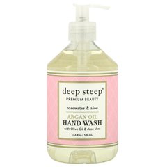 Мило для рук з аргановою олією Deep Steep (Argan Oil Hand Wash Rosewater and Aloe) 520 мл рожева вода і алое
