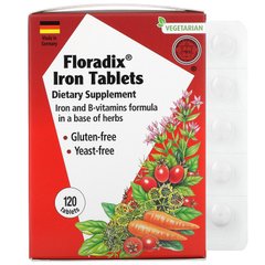 Gaia Herbs, Floradix, залізо, 120 таблеток