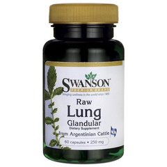 Сире легке залозисте, Raw Lung Glandular, Swanson, 250 мг, 60 капсул