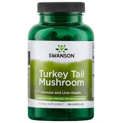 Турецький індюшатний гриб, Turkey Tail Mushroom, Swanson, 500 мг, 120 капсул
