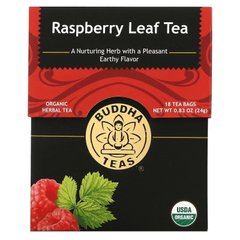 Buddha Teas, Органічний трав'яний чай, лист малини, 18 чайних пакетиків, 0,83 унції (24 г)