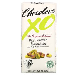 Смажені фісташки в плитці з 40% молочного шоколаду, XO, Dry Roasted Pistachio in 40% Milk Chocolate Bar, Chocolove, 90 г