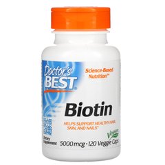 Биотин Doctor's Best (Biotin) 5000 мкг 120 капсул купить в Киеве и Украине