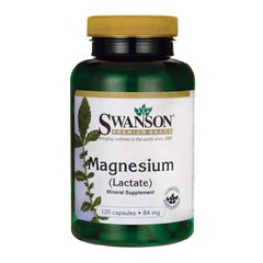 Магній Лактат Swanson (Magnesium Lactate) 84 мг 120 капсул