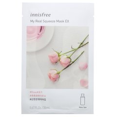 Тканинна маска з екстрактом рису, My Real Squeeze Mask EX, троянда, Innisfree, 1 лист, 20 мл