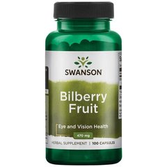 Чорниця, Bilberry Fruit, Swanson, 470 мг, 100 капсул