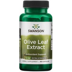 Екстракт оливкового листя - додаткова сила, Olive Leaf Extract - Extra Strength, Swanson, 750 мг, 60 капсул