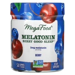 MegaFood, Мелатонін для гарного сну, 3 мг, зі смаком ягід, 54 жувальних цукерок